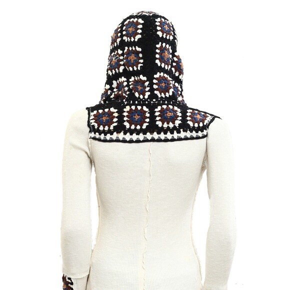 Free People Roswell Cuff Blouse Top Hoodie Crochet Ribbed Long Sleeve S 282404 - Picture 10 of 11